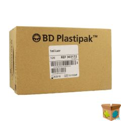 BD plastipak spuit 1 ml luer tip 120st 