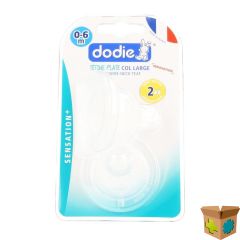 DODIE SPEEN PLAT GROTE HALS SIL. DEBIET 2 0-6M