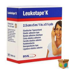 LEUKOTAPE K KLEEFWINDEL ELAST HUID 2,5CMX5M 1