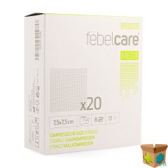 FEBELCARE MED1 STERIELE GAASKOMPRES 7,5X7,5CM 20X1