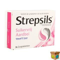 STREPSILS SUIKERVRIJ AARDBEIEN PAST 36