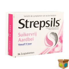 STREPSILS SUIKERVRIJ AARDBEIEN PAST 36
