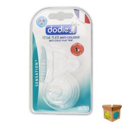 DODIE SPEEN PLAT GROTE HALS SIL. DEBIET 1 0-6M