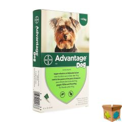 ADVANTAGE 40 HONDEN <4KG 4X0,4ML