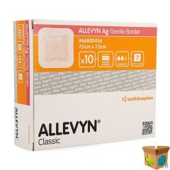 ALLEVYN AG VERBAND KLEVEND SILIC. 7,5X7,5CM 10