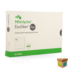 EXUFIBER AG GEL.FIBRE DRESSING STER 5 X 5CM 10