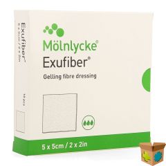 EXUFIBER GELLING FIBRE DRESSING STER 5 X 5CM 10