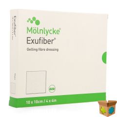 EXUFIBER GELLING FIBRE DRESSING STER 10 X 10CM 10