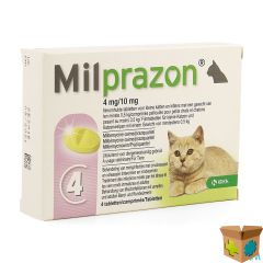 MILPRAZON 4MG/ 10MG KAT +0,5KG COMP 1X4