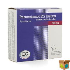 PARACETAMOL EG INST.500MG VANIL-AARDBEI ZAKJE 20