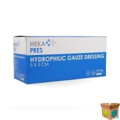 HEKAPRES GAASKOMPR.HYDROF. 5X 5CM STER. 12L 1X100