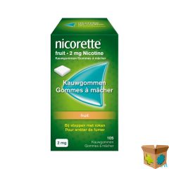 NICORETTE FRUIT KAUWGOM SUIKERVRIJ 105X2MG