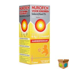 NUROFEN KIND SUIKERVRIJ AARDBEI 2 % 200ML