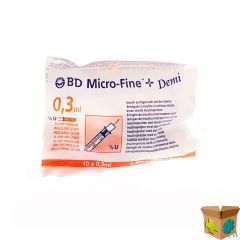 BD MICROFINE+ INS.SP DEMI 0,3ML 30G 8MM 10 324826