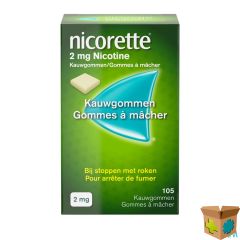 NICORETTE KAUWGOM SUIKERVRIJ 105X2MG