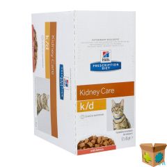 HILLS PRESCRIP.DIET FELINE KD SALMON 12X85G 605616
