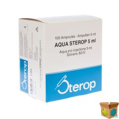 AQUA STEROP POUR INJ SOLVENS AMP 100 X 5ML