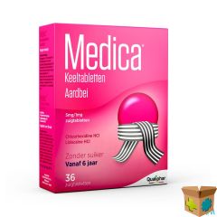 MEDICA KEELTABLETTEN AARDBEI ZUIGTABL 36