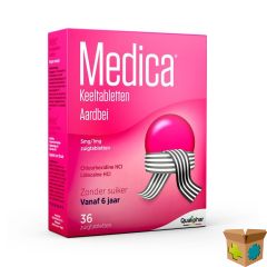 MEDICA KEELTABLETTEN AARDBEI ZUIGTABL 36