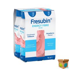 FRESUBIN ENERGY FIBRE DRINK AARDBEI FL 4X200ML