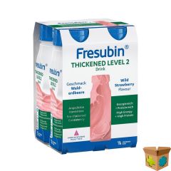 FRESUBIN THICKENED LEVEL 2 DRINK AARDBEI 4X200ML