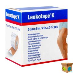 LEUKOTAPE K KLEEFWINDEL ELAST HUID 5,0CMX5M 1