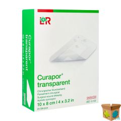 CURAPOR TRANSPARANT STERIEL 10CMX 8CM 25 13102