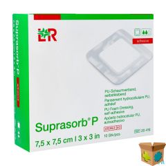 SUPRASORB P SCHUIMVERB PU WCL 7,5X 7,5CM 10 20416