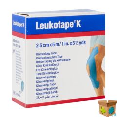 LEUKOTAPE K KLEEFWINDEL ELAST BLAUW 2,5CMX5M 1