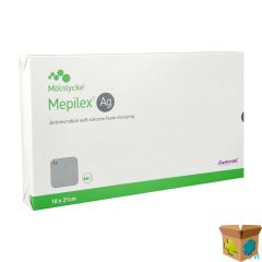MEPILEX AG VERBAND STERIEL 10,0X21,0CM 5 287221