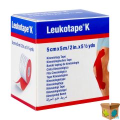 LEUKOTAPE K KLEEFWINDEL ELAST ROOD 5,0CMX5M 1