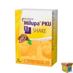 MILUPA PKU 2 SHAKE CHOCOLADE ZAKJE 10X50G