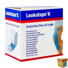 LEUKOTAPE K KLEEFWINDEL ELAST BLAUW 5,0CMX5M 1