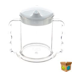 DRINKBEKER TRANSP 2 HANDVAT. STAND.285ML HOMECRAFT