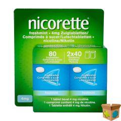 NICORETTE FRESHMINT 4MG ZUIGTABL Z/SUIKER 80 NF