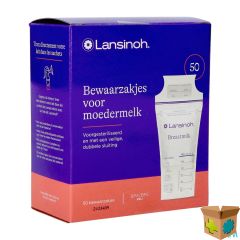 LANSINOH BEWAARZAKJES MOEDERMELK 50 40056