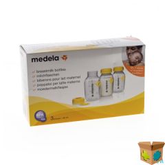 MEDELA SET 3 MELKFLESJES BEDRUKT 150ML