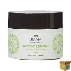 UMAMI WOODY LEMONS BERGAMOT&CEDER BODY CREAM 250ML