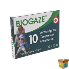 BIOGAZE VERBANDGAAS GEIMPREGNEERD 10X10CM 10