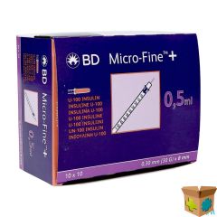 BD MICROFINE+ INS.SPUIT 0,5ML 30G 8,0MM100 324825