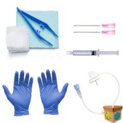 Spoelset voor poortkatheter+ Handschoen Steriel 1paar