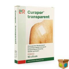 CURAPOR TRANSPARANT STERIEL 10CMX 8CM 5 13100