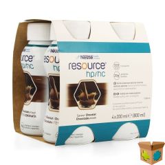 RESOURCE HP HC CHOCOLADE FLES 4X200ML