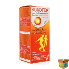 NUROFEN KIND SUIKERVRIJ 4% AARDBEI ORALE SUSP150ML