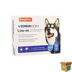 BEAPHAR VERMICON LINE-ON MIDDELGROTE HOND 3X3ML