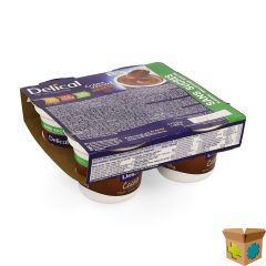 DELICAL CREME DESSERT HP-HC Z/SUIKER CACAO 4X124G