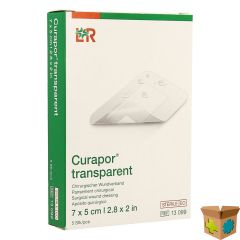 CURAPOR TRANSPARANT STERIEL 7CMX 5CM 5 13099
