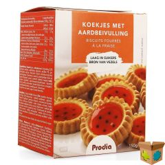 PRODIA GEVULDE KOEKJES AARDBEI 150G 5850 REVOGAN