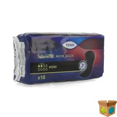 TENA SILHOUETTE MINI NOIR PAD 18