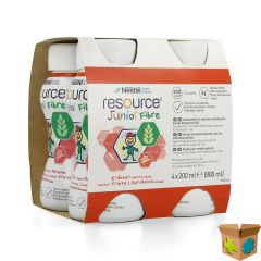 RESOURCE JUNIOR FIBRE AARDBEI 4X200ML